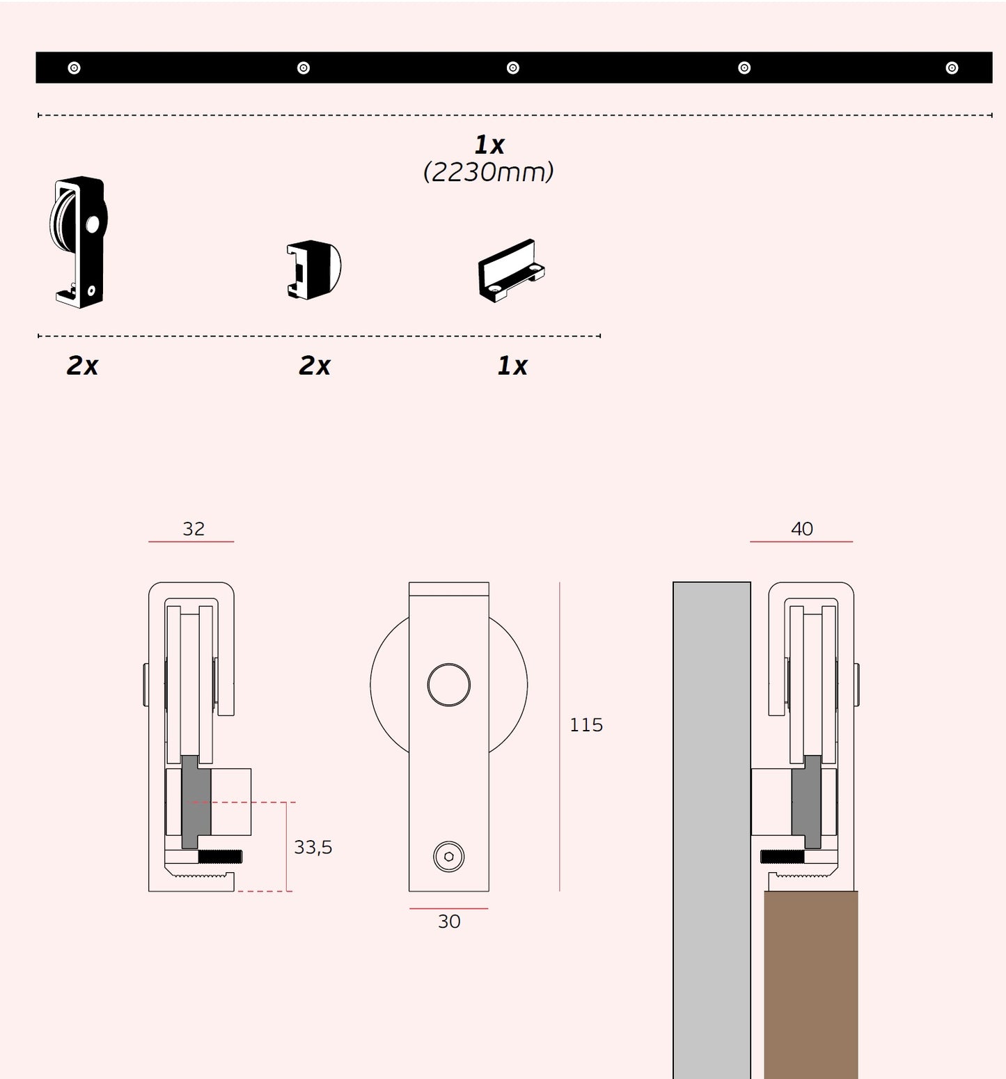 IN 15 901 I sliding Door Kit