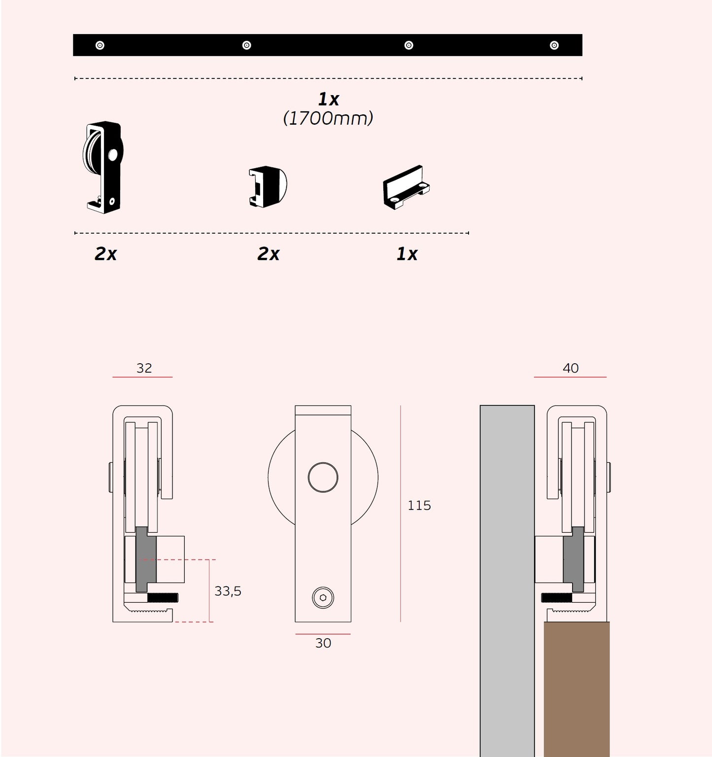 IN 15 901 I sliding Door Kit